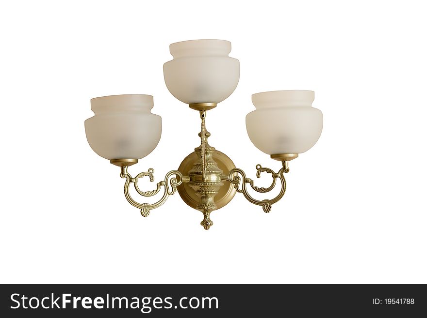 Classic bronze sconce. Isolated on white, clipping path.