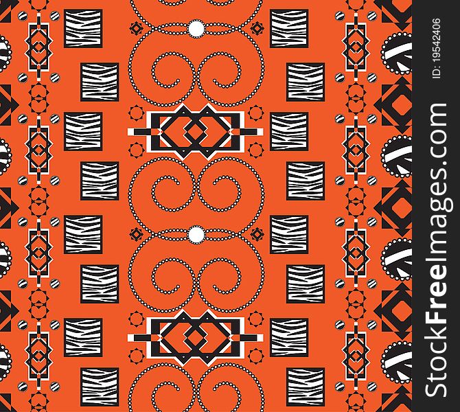 Africa stile ornamenton orange background. Africa stile ornamenton orange background