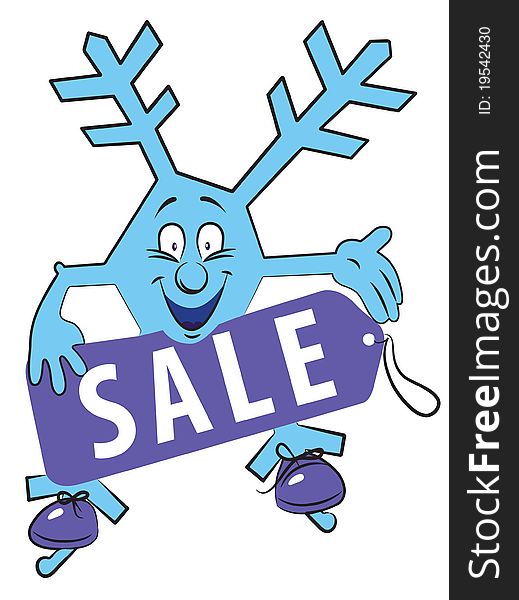 The figure shows a snowflake with a price tag. The figure shows a snowflake with a price tag.