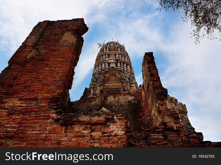 Wat Ratchaburana In Ayutthaya Thailand.