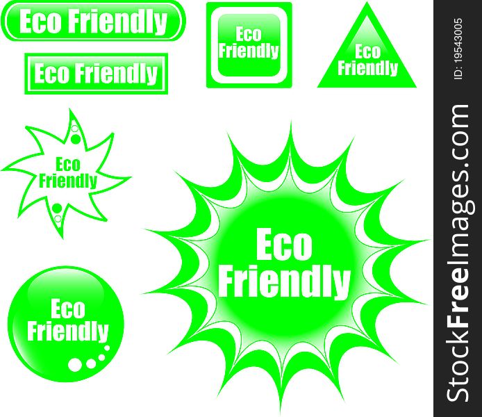 Green Eco Friendly Label Web Button