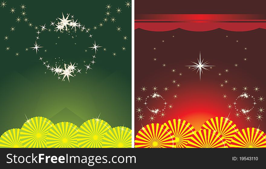 Two decorative holiday backgrounds