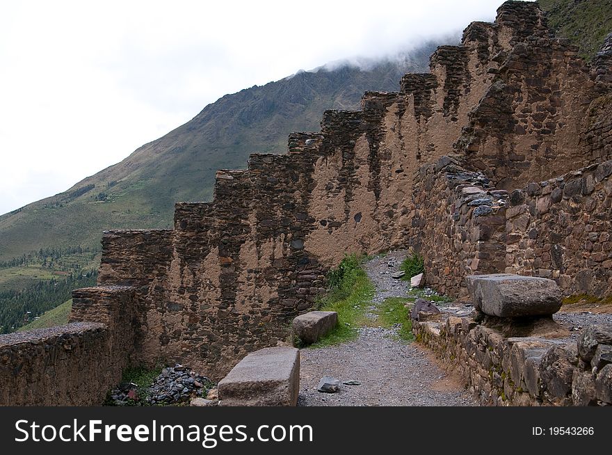 View of Ruins from Ollantambo in Peru. View of Ruins from Ollantambo in Peru