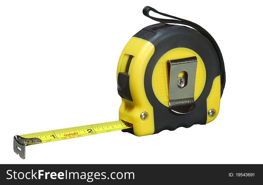 Tape measure on a white background. Isolated.