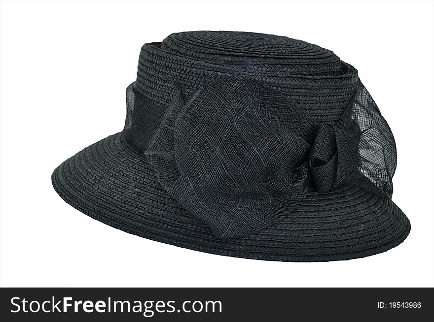 A ladies elegant black hat