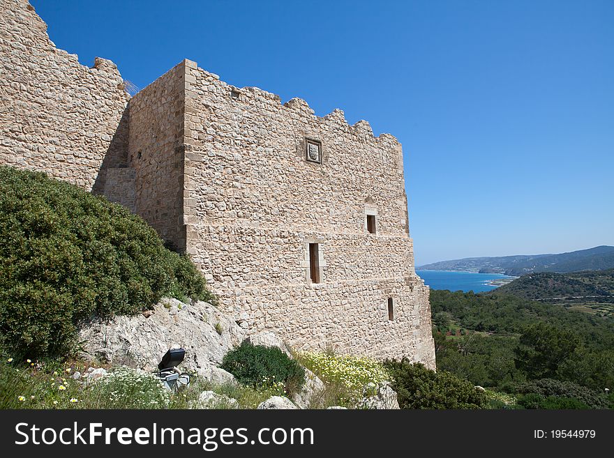 Kritinia castle rhodes island greece