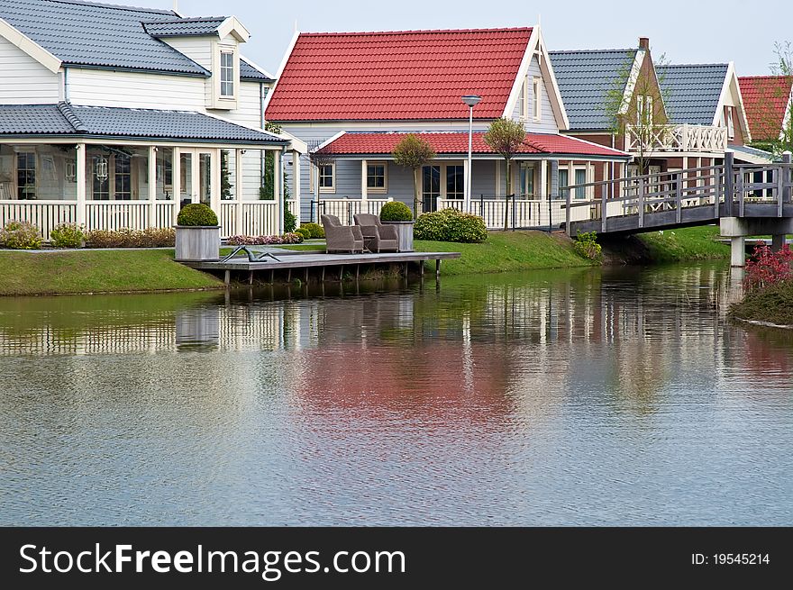 Panoramic view on rural houses , Netherlands (Holland). Panoramic view on rural houses , Netherlands (Holland).