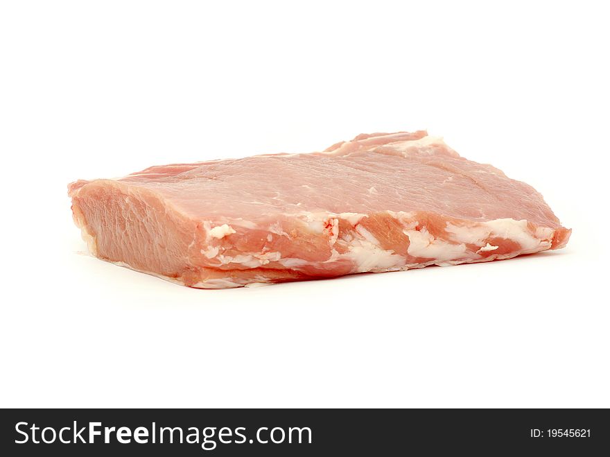 Pieces of fresh raw meat isolated on white background