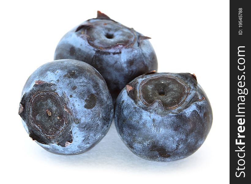 Healthy blueberries over white background. Healthy blueberries over white background