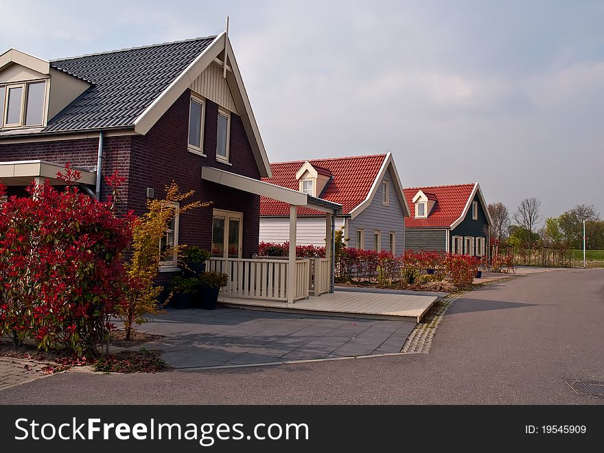 Panoramic view on rural houses , Netherlands (Holland). Panoramic view on rural houses , Netherlands (Holland).