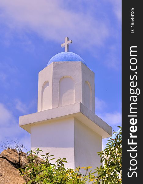 Dome and cross of small church