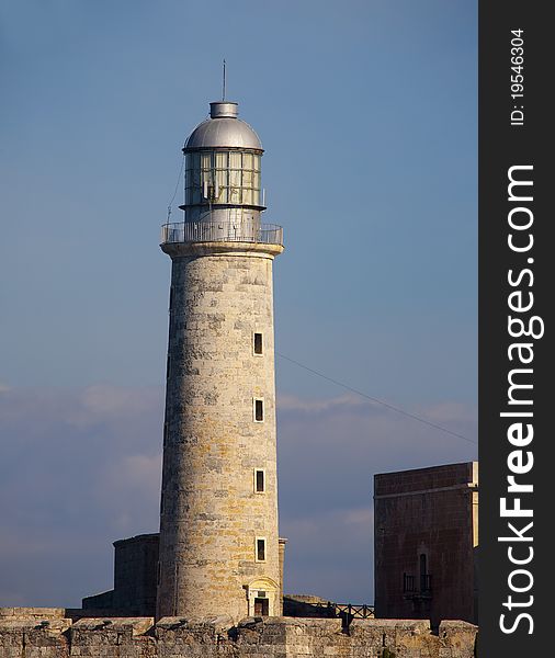 Detail of El Morro lighthouse in havana bay