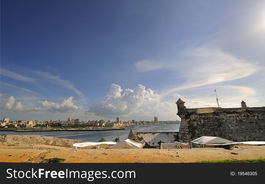 Havana bay entrance from el Morro Fortress