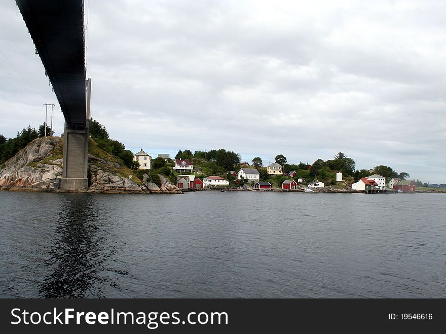 Bridge connecting islands in Norway.