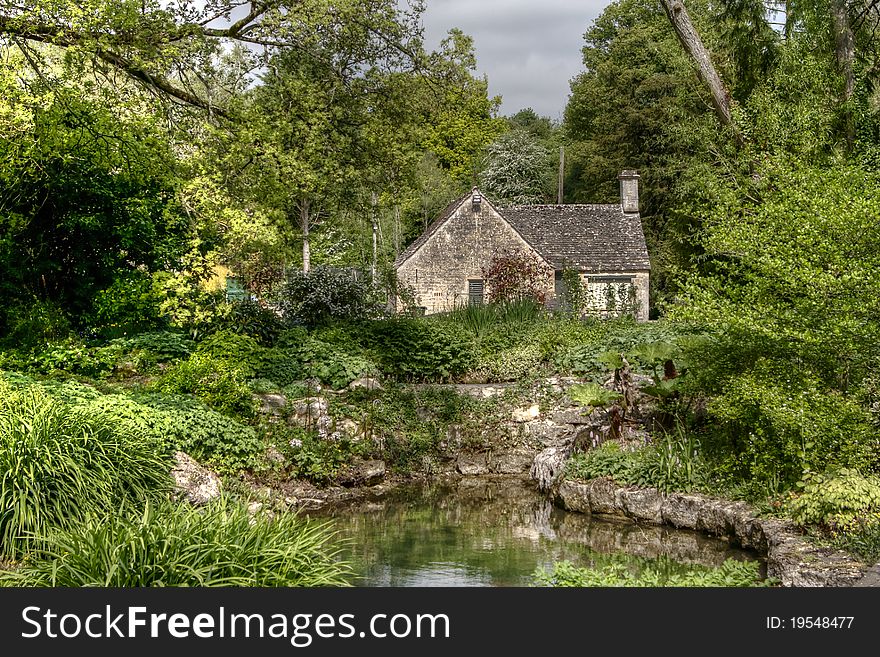 Typical Cotswolds Gardens In Bibury