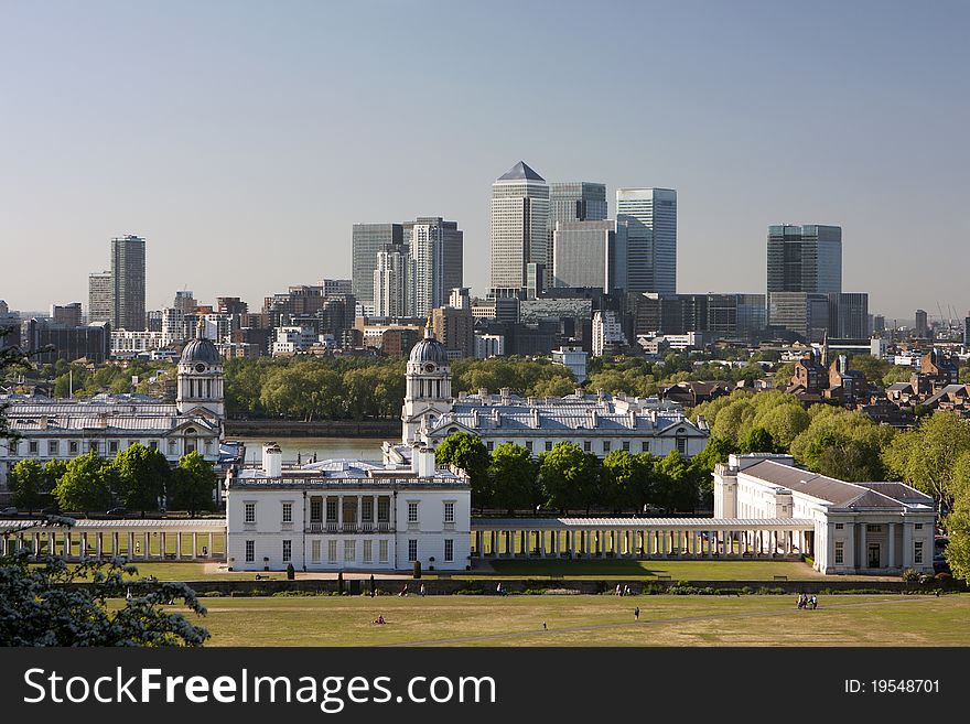 Panorama of London from the hills of Greenwich.