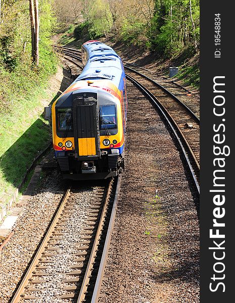 An inter city commuter train with its business cargo. An inter city commuter train with its business cargo.