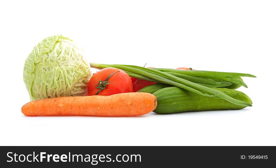 Close up shot of vegeterian food on white background. Close up shot of vegeterian food on white background