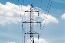 Powerlines In The Blue Sky Stock Image Powerlines In The Blue Sky Stock Image