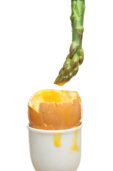 Asparagus And Boiled Egg Stock Photos