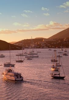 St. Thomas Harbor At Sunset Stock Photography St. Thomas Harbor At Sunset Stock Photography