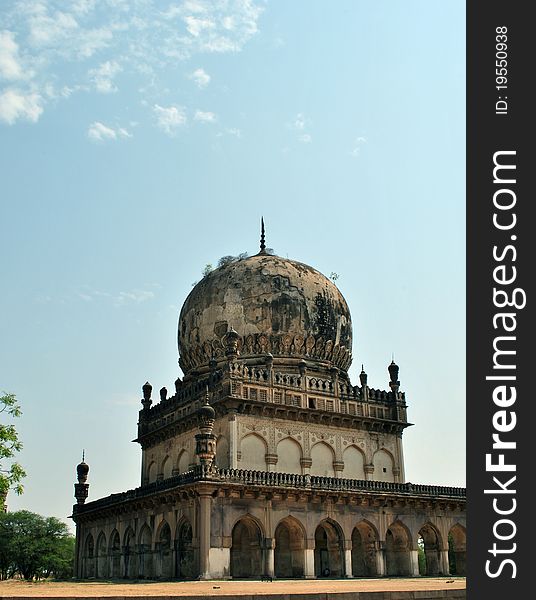The famous tombs of the seven Qutub Shahi rulers in the Ibrahim Bagh are located close to the famous golkonda fort, hyderabad, andhra pradesh, india. The famous tombs of the seven Qutub Shahi rulers in the Ibrahim Bagh are located close to the famous golkonda fort, hyderabad, andhra pradesh, india