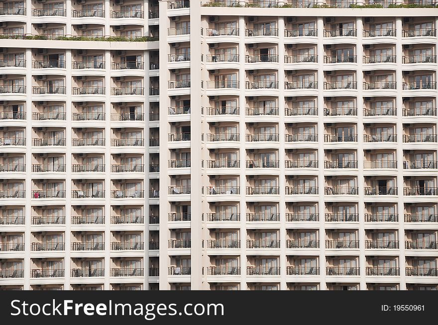 Luxury resort hotel with a lot of balconies background. Luxury resort hotel with a lot of balconies background.