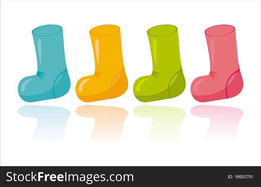 Set of 4 colorful socks