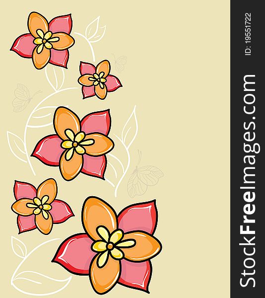 Beautiful card: vector flower background