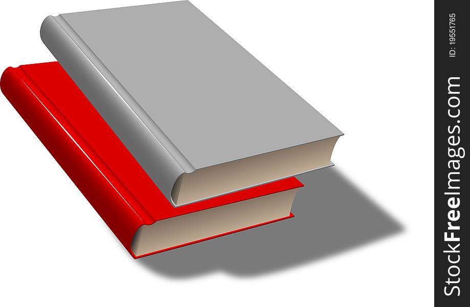 Two books isolated on the white background