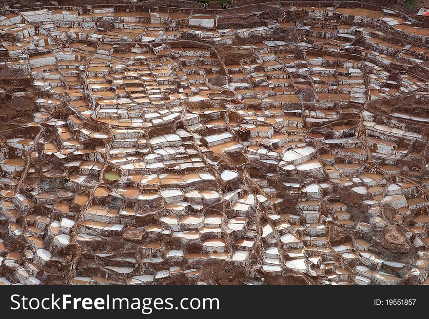 Ancient Salt basins used since the times of the Incas at Maras Peru. Ancient Salt basins used since the times of the Incas at Maras Peru