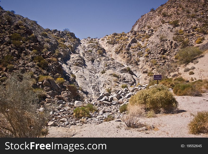 View of Mojave Desert near Palm Desert in California