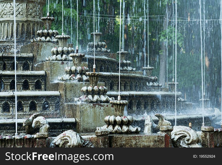 Fountain detail. Central park in Chishinau, Repbulic of Moldova.