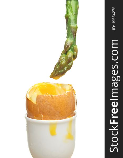 Asparagus and boiled egg