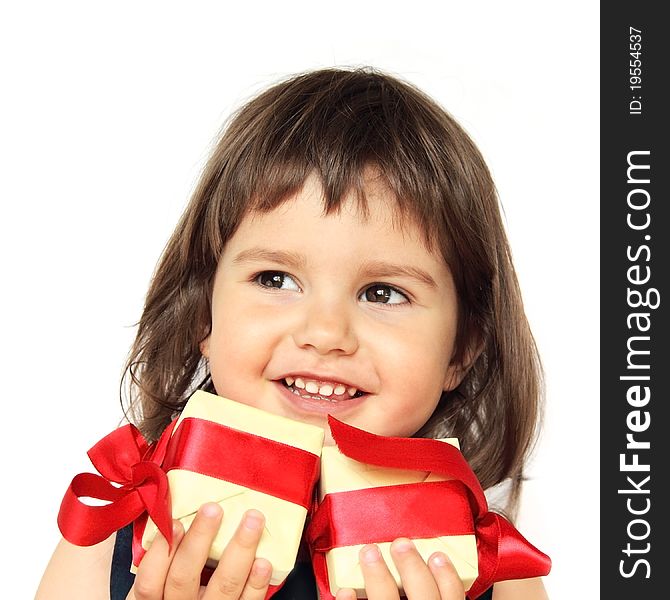 Happy Girl with Gifts