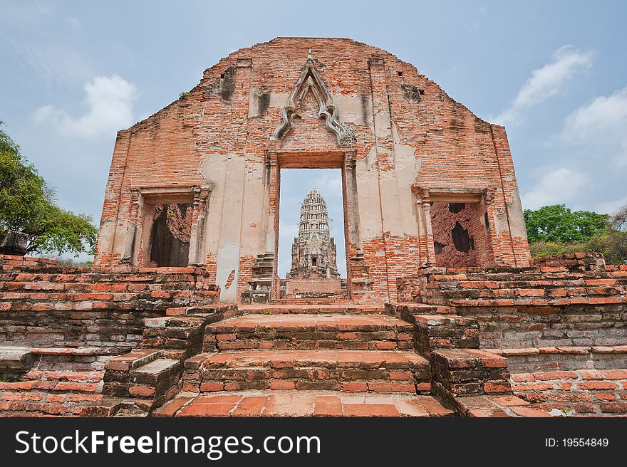 The entrance to Wat Ratchaburana, Ayuthaya, Thailand.