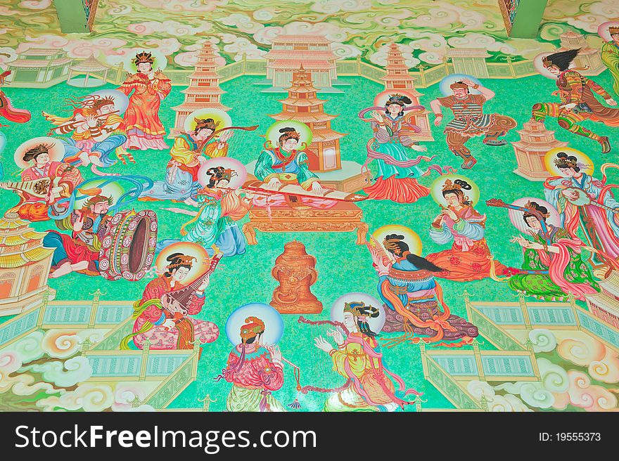 Antique Chinese Mural.