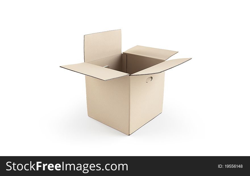 Cardboard box isolated on white. XXXL size image.