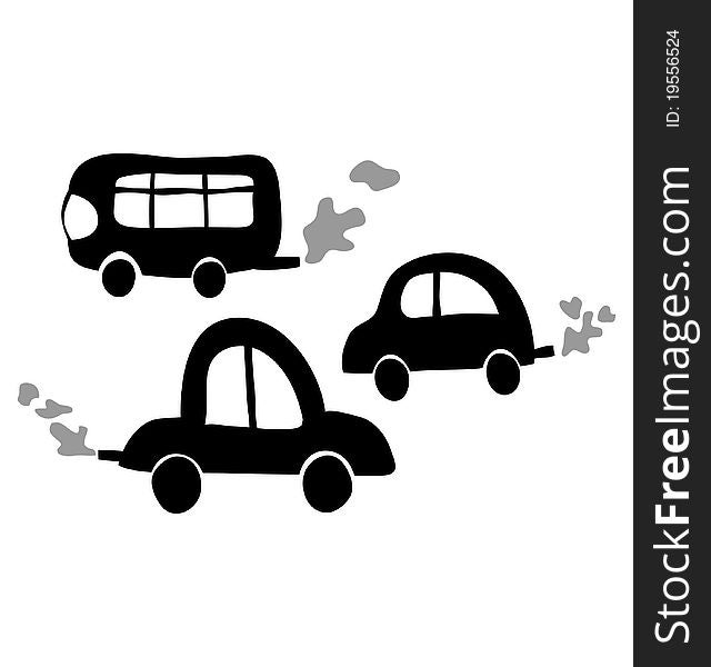 Vector illustration of cars with foam