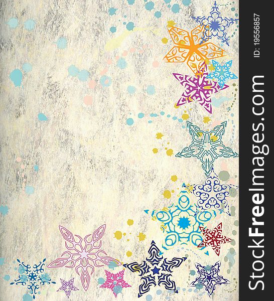 Colorful stars background with space for text