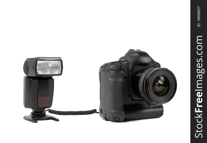 A digital camera against a white background