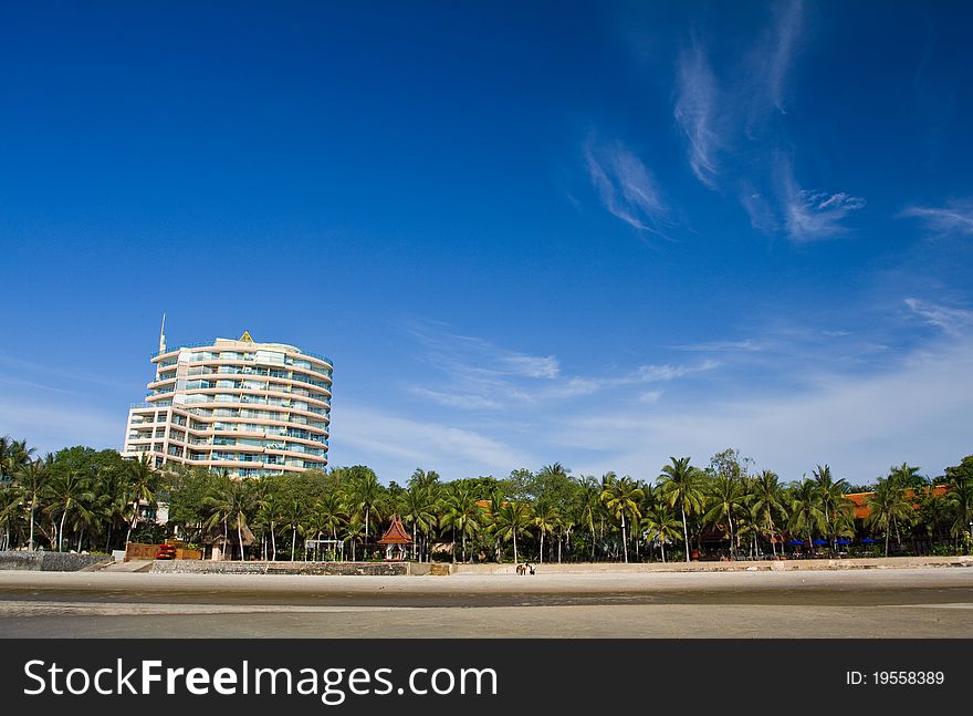 BEACH of Thailand with blue sky.