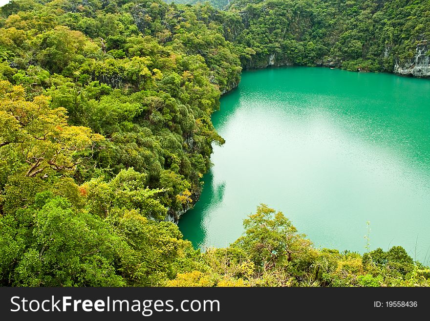 Green lake at southern Thailand