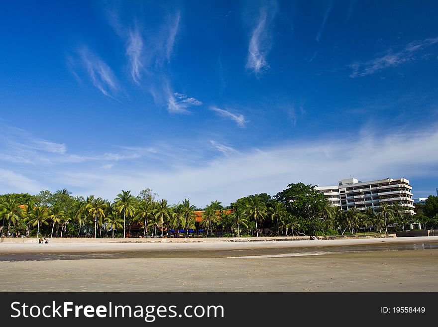 BEACH of Thailand with blue sky.