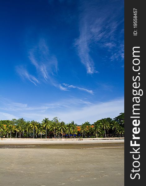 BEACH of Thailand with blue sky.