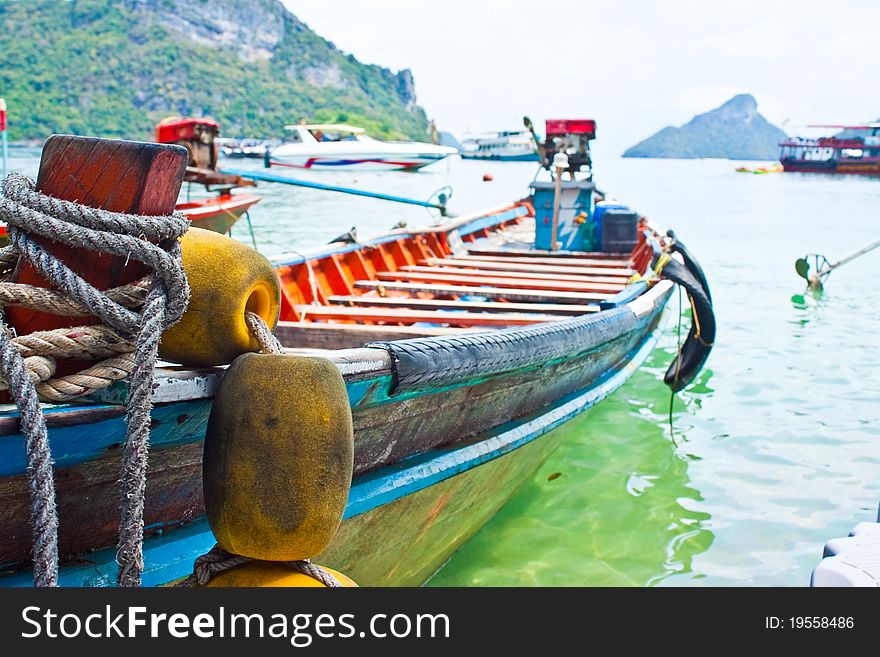 Thai boat in the southern sea. Thai boat in the southern sea