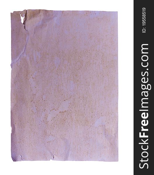 Old paper texture isolated on white background. Old paper texture isolated on white background