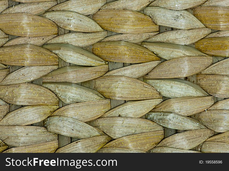 Thai Wooden Wicker Pattern Close Up