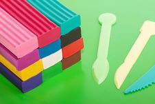 Plasticine Blocks On A Board Royalty Free Stock Photography Plasticine Blocks On A Board Royalty Free Stock Photography