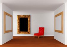 Gallery S Hall With Chair Royalty Free Stock Photos Gallery S Hall With Chair Royalty Free Stock Photos